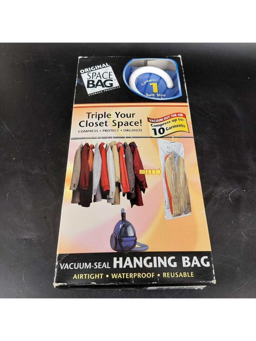 Space Bag Vacuum Seal Hanging Garment Bag Suit Size Closet Storage 1ct Airtight